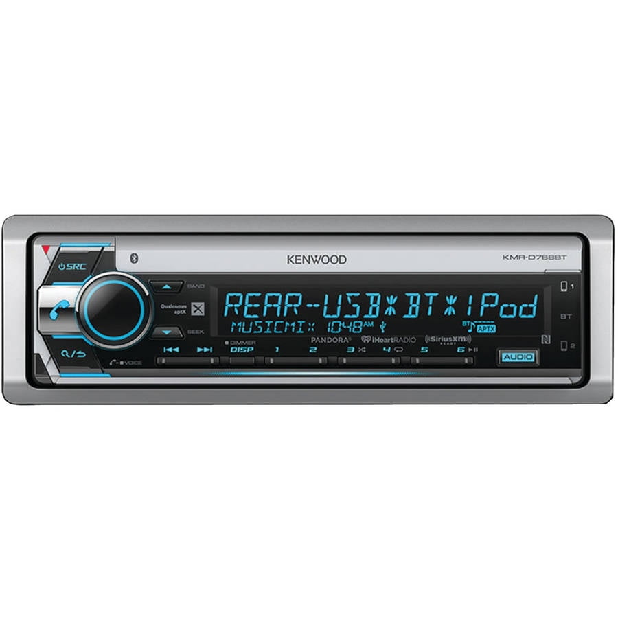 kenwood kmr d768bt single din in dash marine cd receiver with
